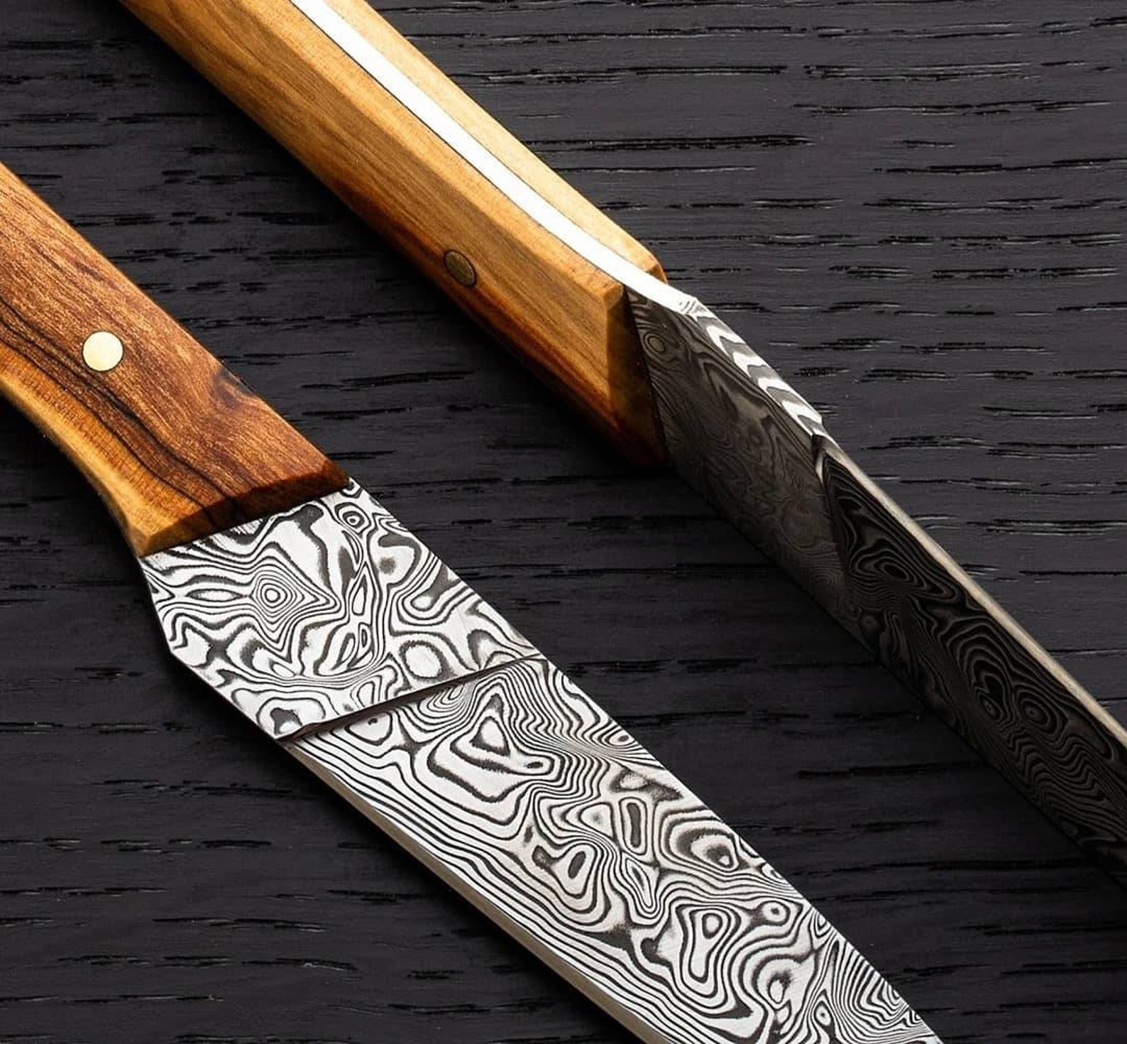 Damascus steel steak knives Etsy