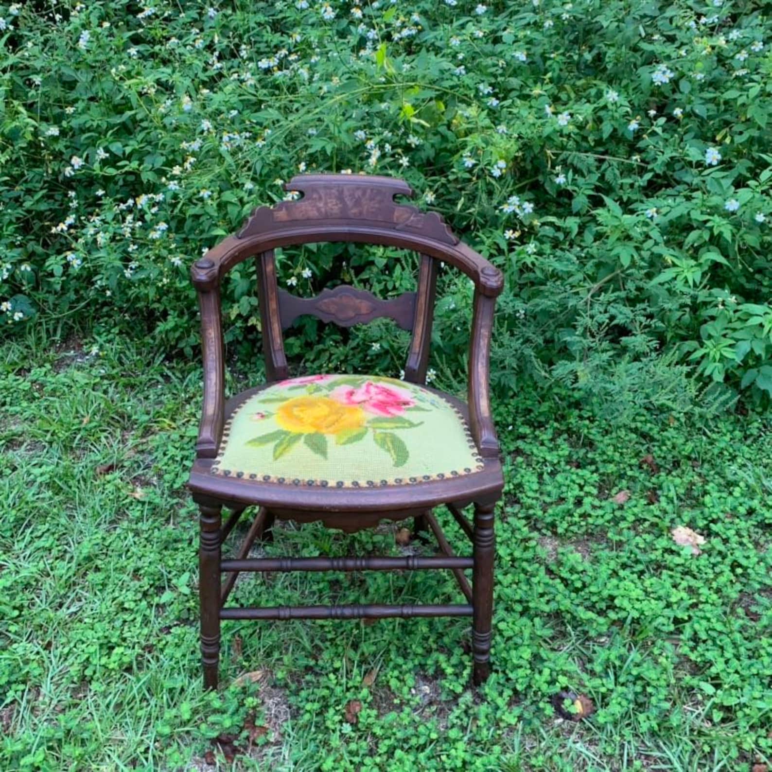 Traditional Rounded Chair Antique Wood Chair, Walnut/mahogany Chair, Rounded Chair, Carved Wood ...