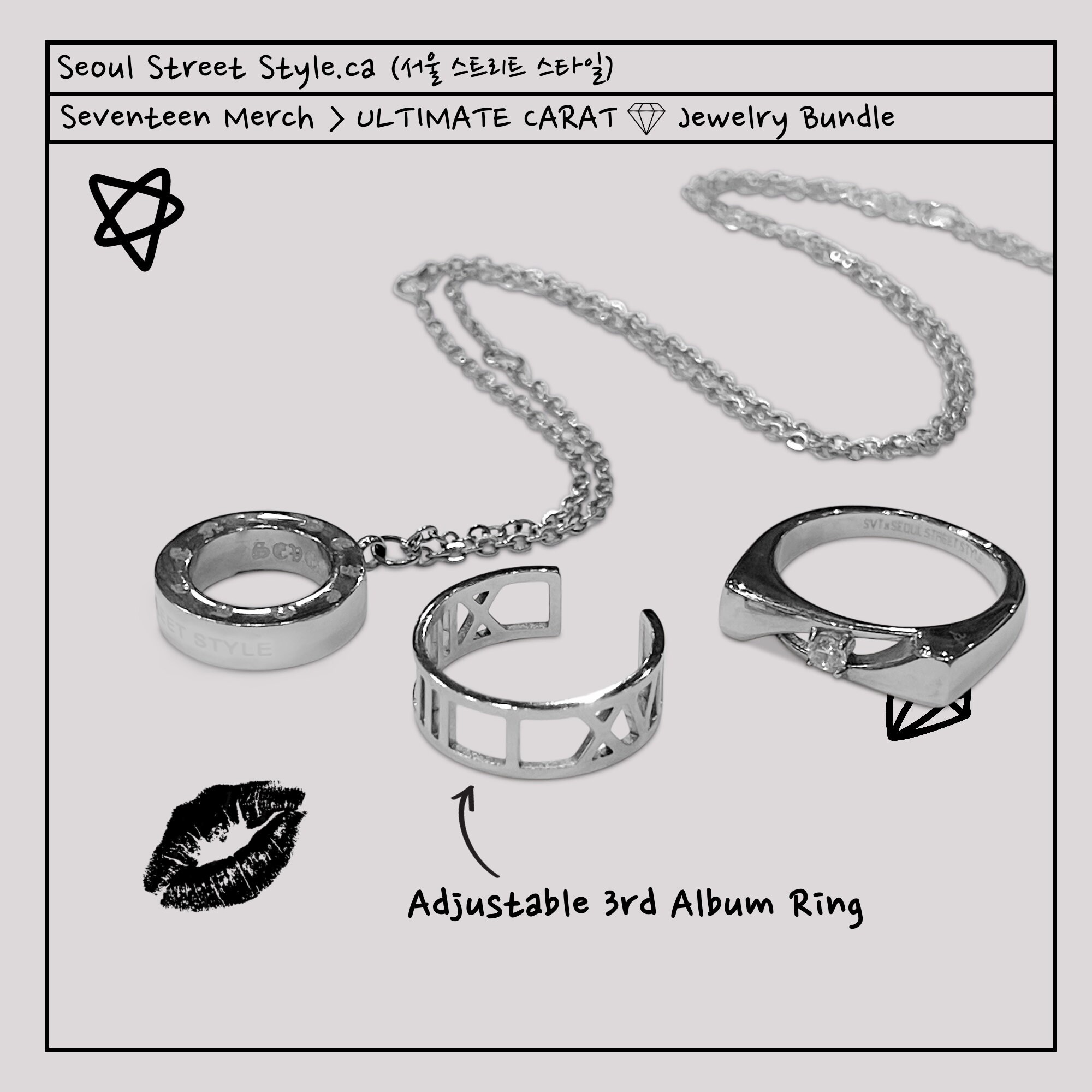 SVT ULTIMATE MERCH Bundle Seventeen Kpop Ring Necklace Etsy Canada
