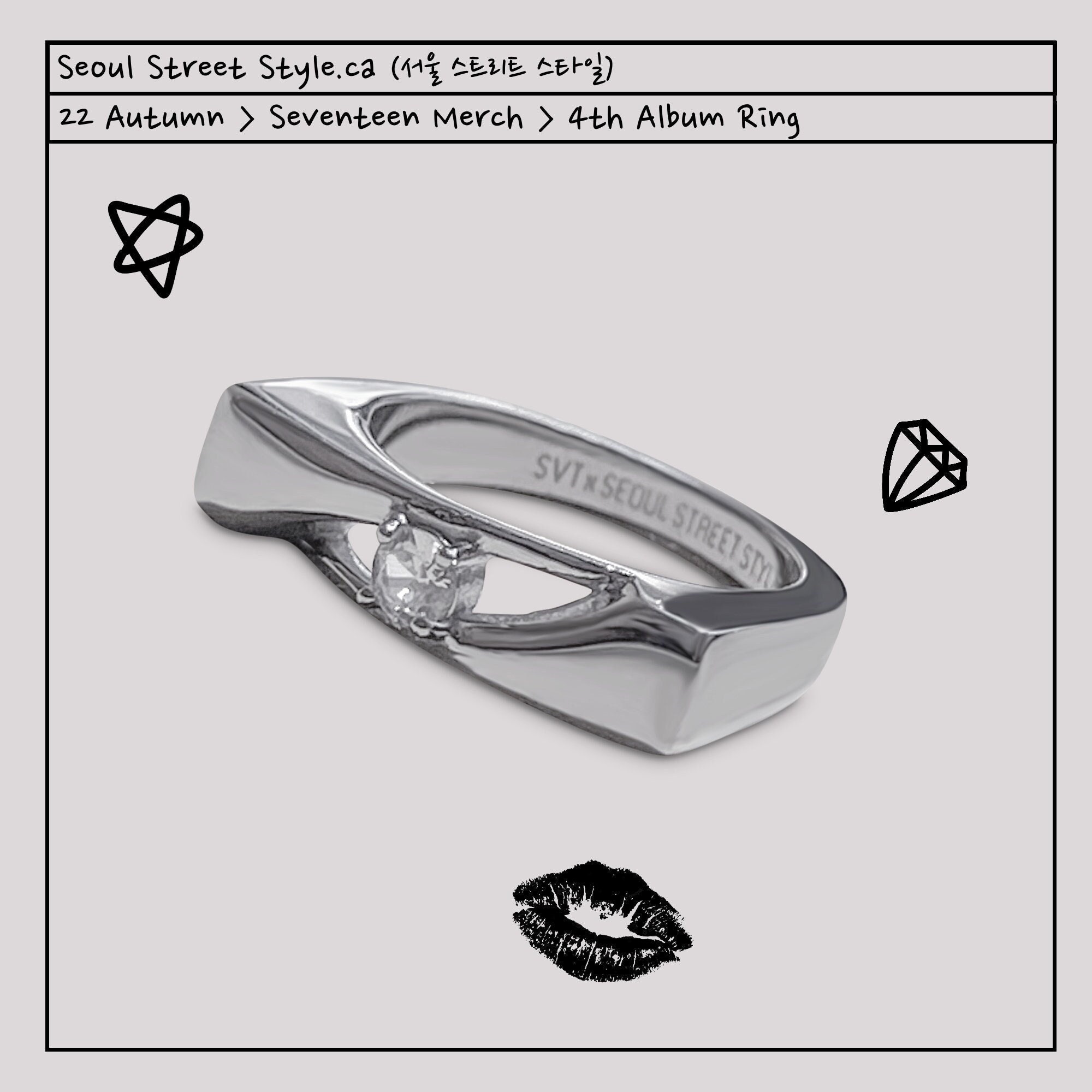 SEVENTEEN Kpop Ring 2022 Seventeen kpop Merch 4th Album Etsy Canada