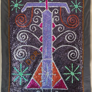 Ogou Ferraille Haitianische Vodou/Voodoo Flagge