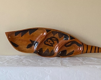 Haitian Oak Wood Hand-Painted Appetizer Tray