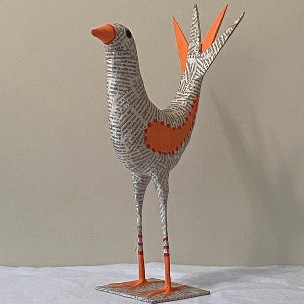 Oiseau haïtien en papier mâché