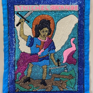 Saint Michael Archangel Haitian Vodou/Voodoo Flag