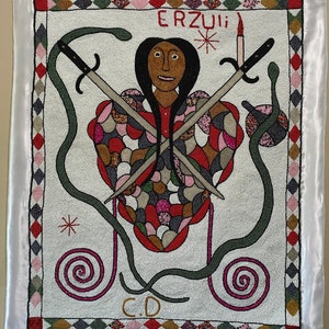 Erzulie Dantor vudú haitiano/bandera vudú