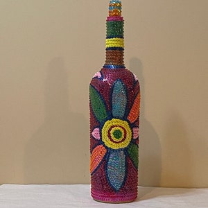 Tall Flower and Erzulie Haitian Vodou/Voodoo Libation Bottle