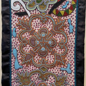 Vévé Dream (Legba & Dhamballah around the Poteau-Mitan) Haitian Vodou/Voodoo Flag - Jean-Baptiste Jean-Joseph