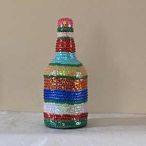 Haitianische Vodou/Voodoo-Libation-Flaschenperlen und Pailletten