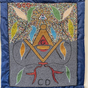 Masonic Square and Compass Symbol Haitian Vodou/Voodoo Flag