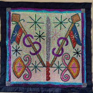 Bandera vudú haitiana de Saint Jacques