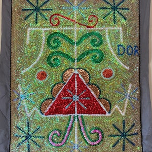 Ogou Feraille vudú haitiano/bandera vudú