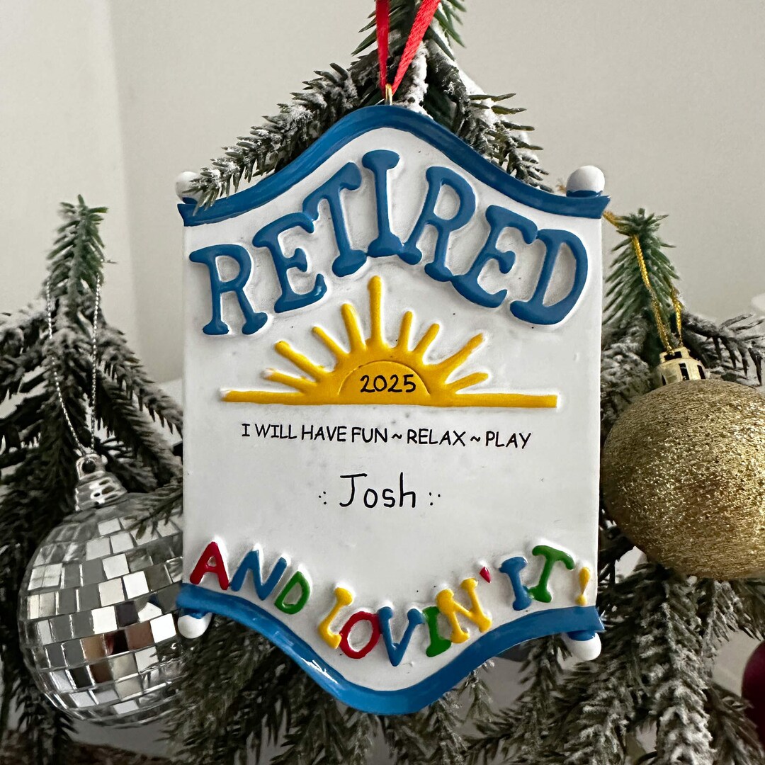 Personalised Retirement Man Christmas Tree Decoration Ornament ...