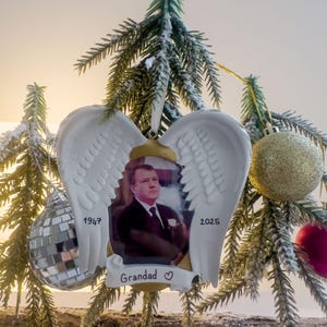 Personalised Frame Remembrance Memorial Christmas Tree Decoration Ornament 2025, Customised In Loving Memory Loss of Loved One Xmas Decor