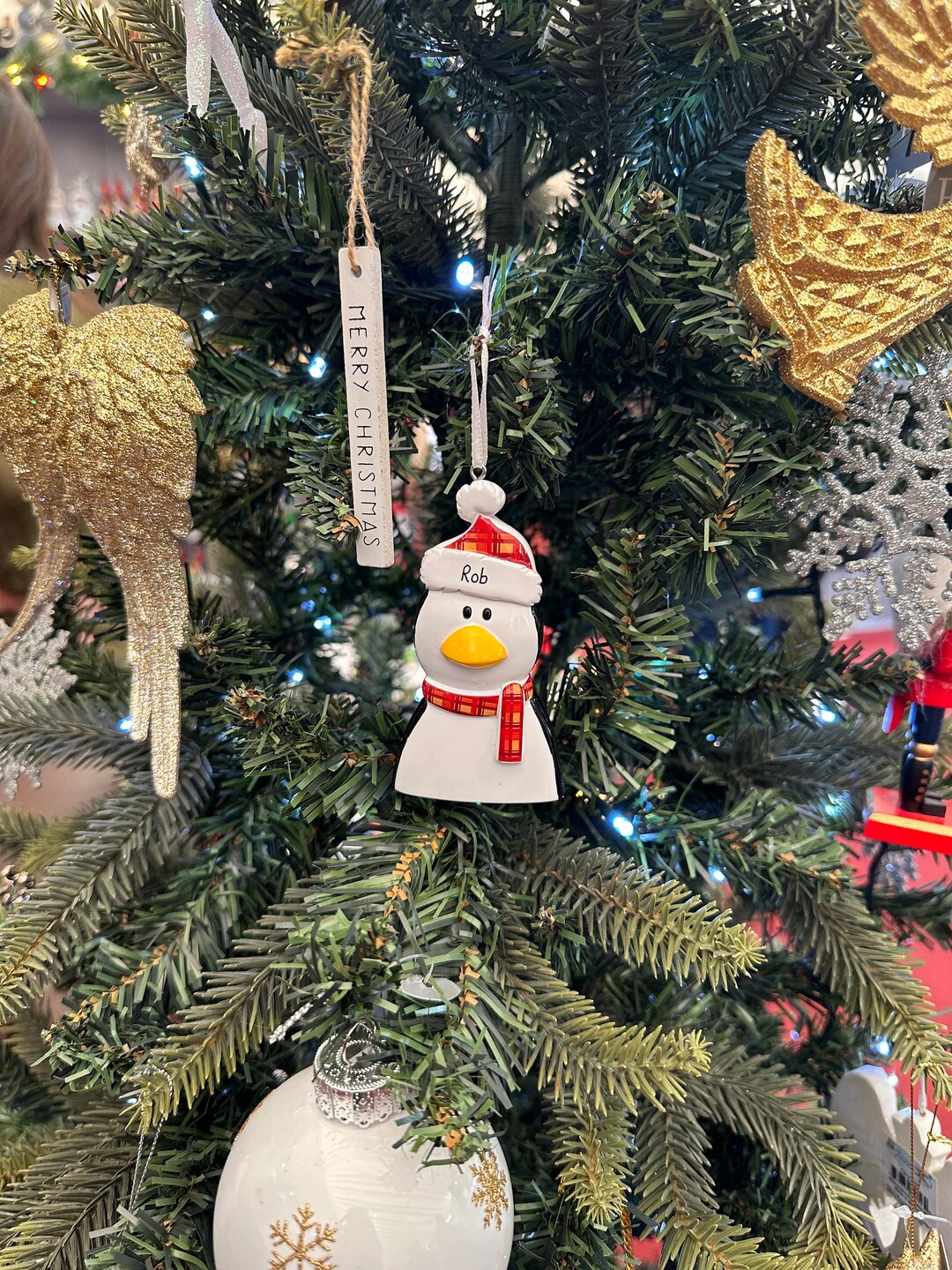 Personalised Penguin Christmas Ornament, Handmade Christmas Penguin