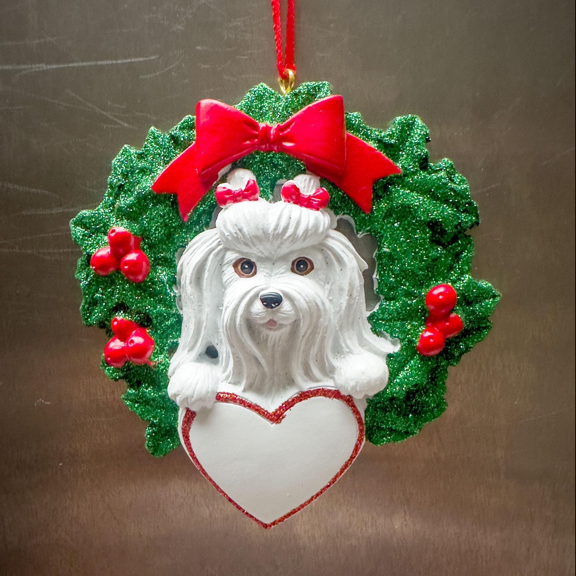 マルチーズ犬のクリスマスツリーデコレーションオーナメント2025