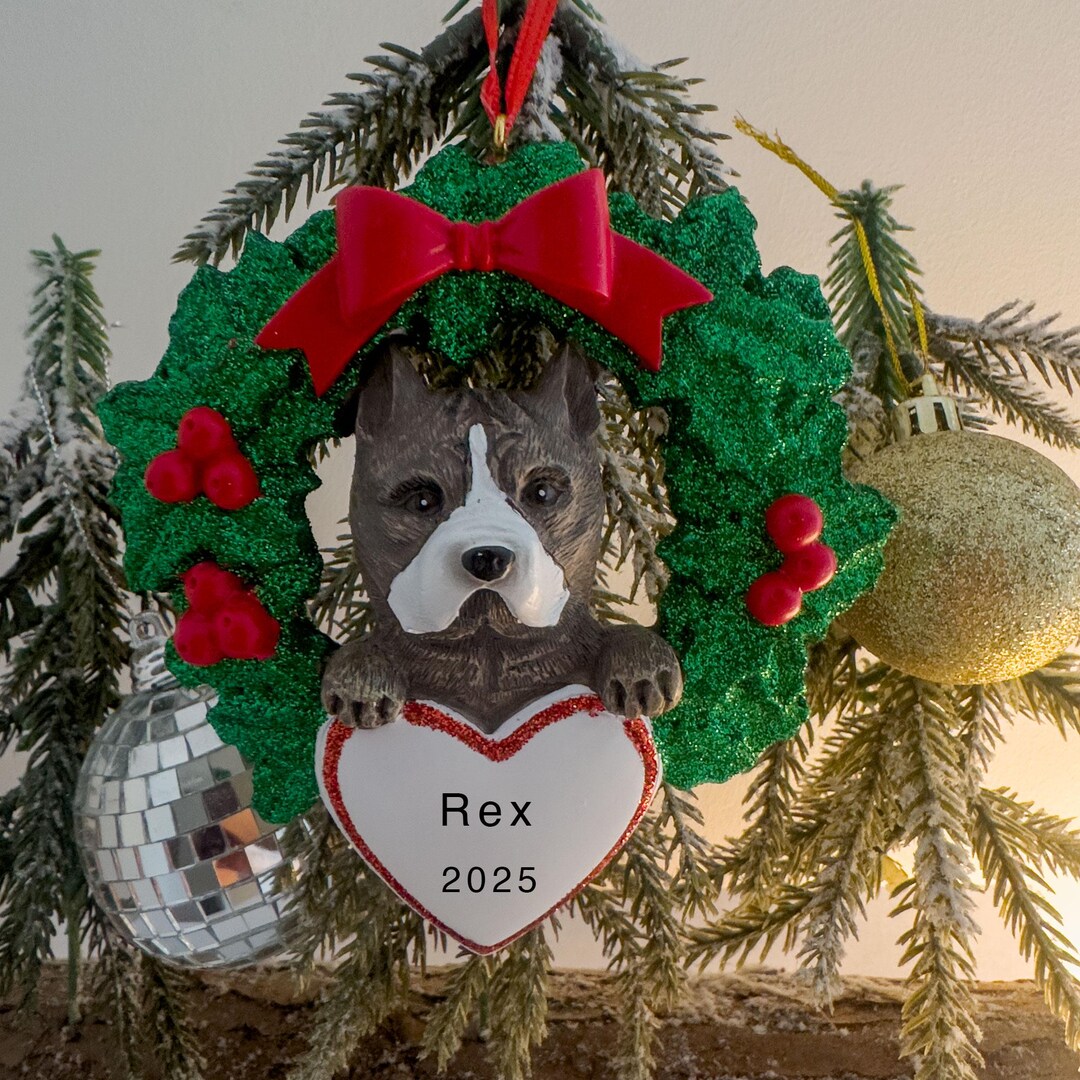 Personalised Pit Bull Dog Christmas Tree Decoration Ornament 2025