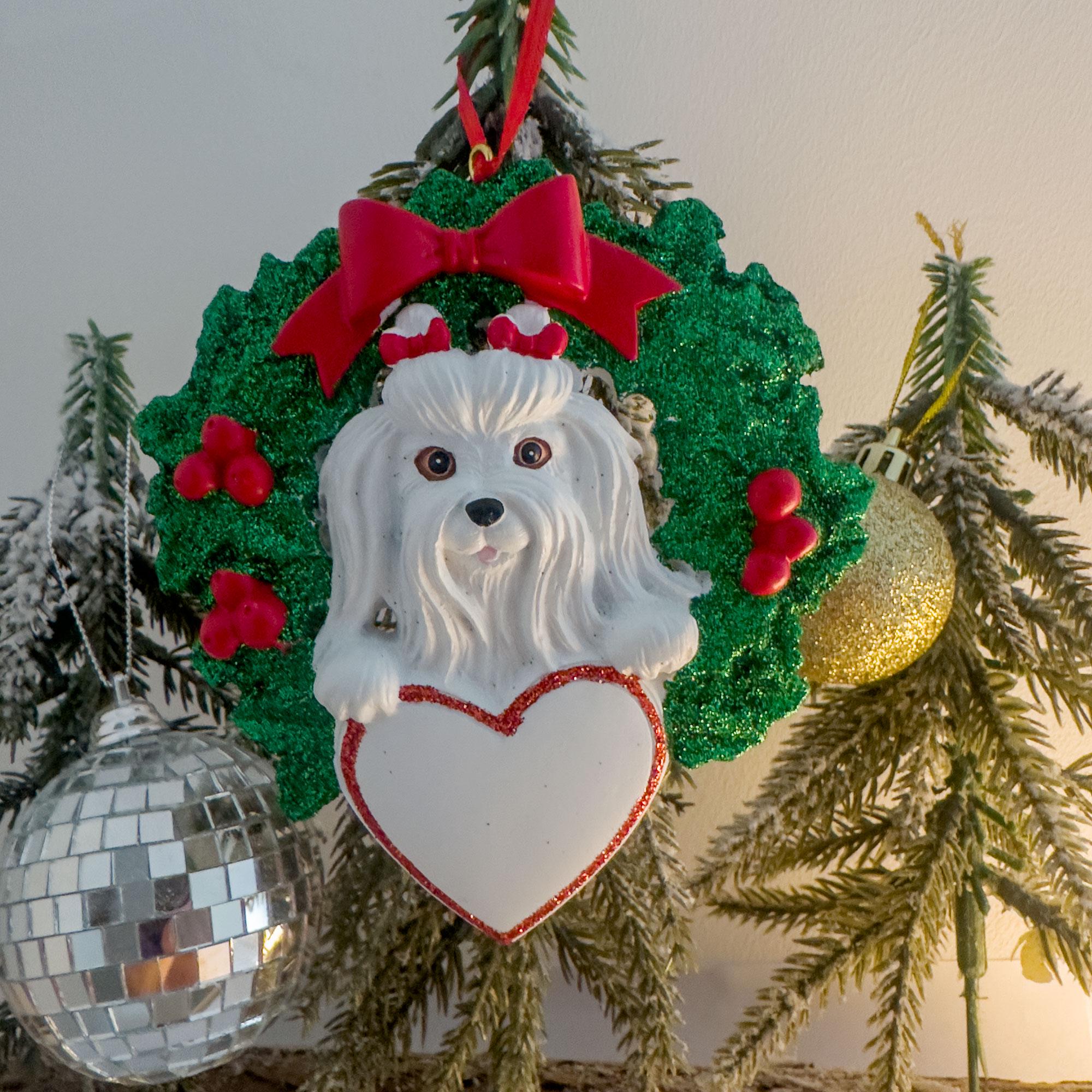 マルチーズ・クリスマス　（ペット　犬　雑貨　インテリア　クリスマスツリー） マルチーズ犬のクリスマスツリーデコレーションオーナメント2025