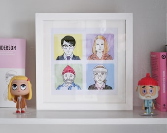 Ilustración de personajes de Wes Anderson - Art Print