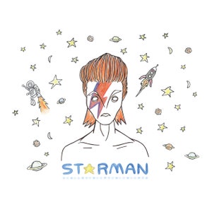 David Bowie Illustration - Starman Art Print
