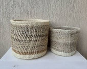 SALE Sisal woven planters, Succulent planters, Woven flower planter, Toy storage basket, Decorative basket, Handmade basket, Boho planter