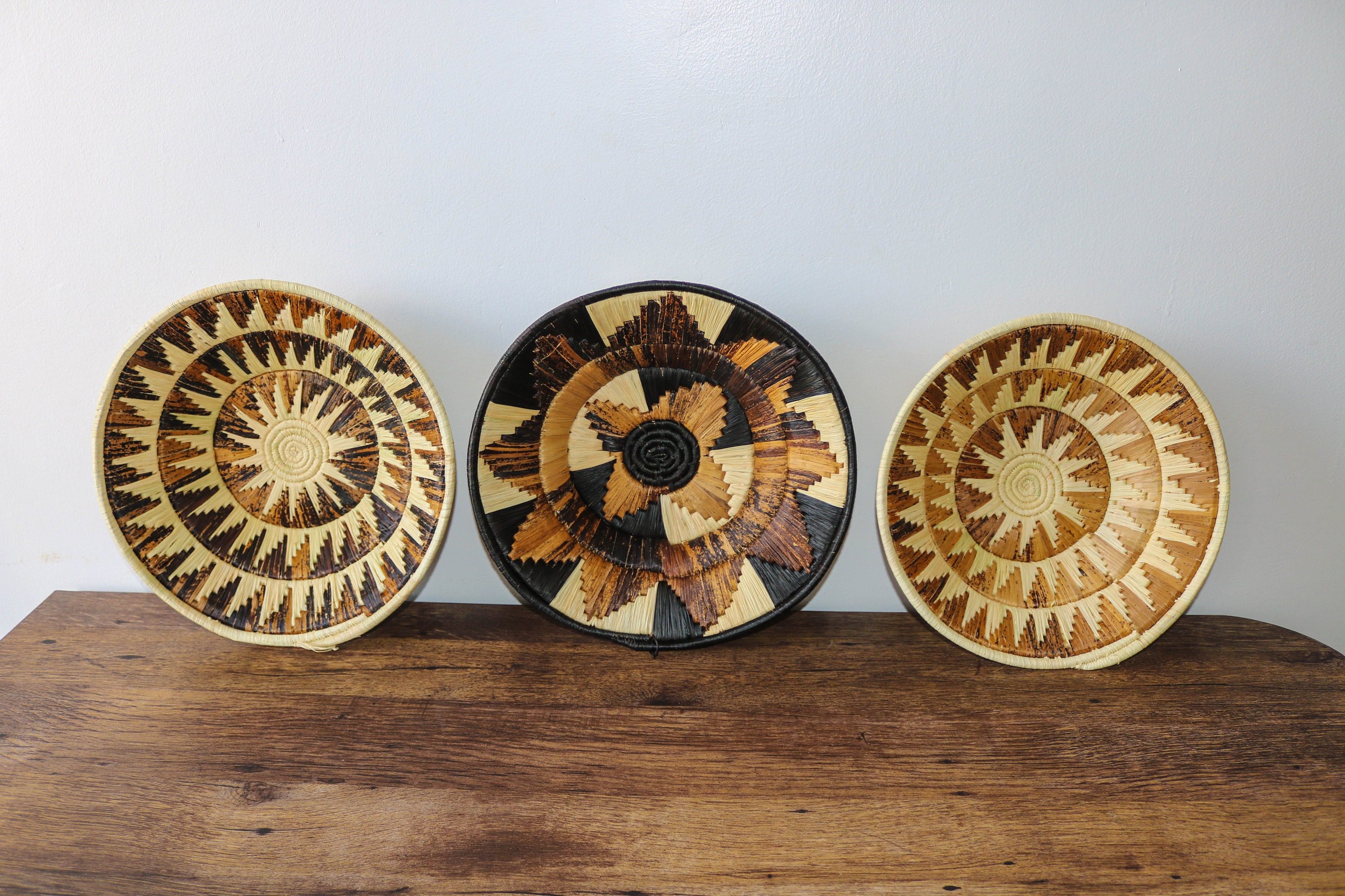 SALE Banana fibre wall baskets Woven wall baskets African Etsy