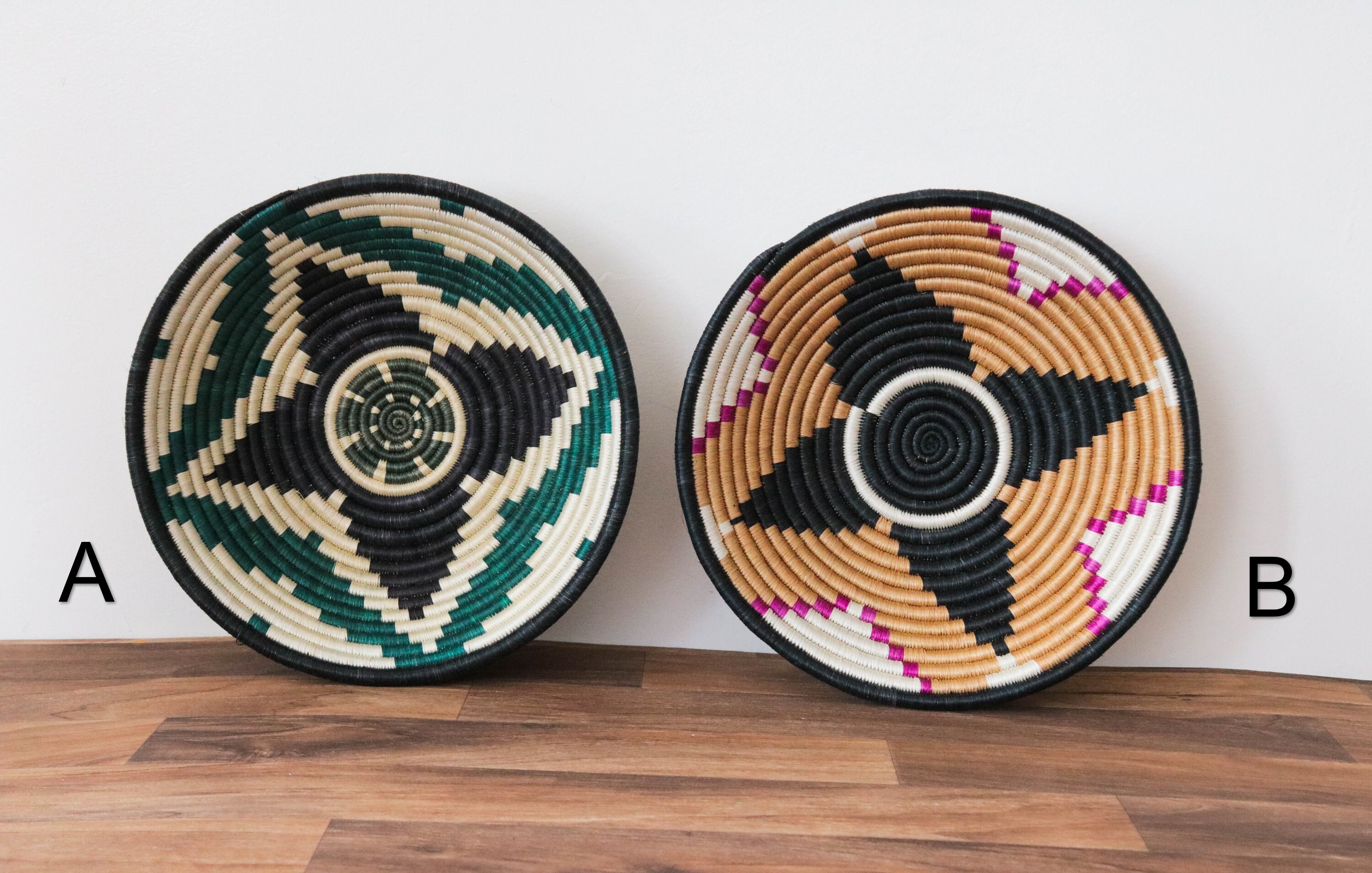 African Wall Baskets Sisal Baskets African Bowls Rwanda Etsy