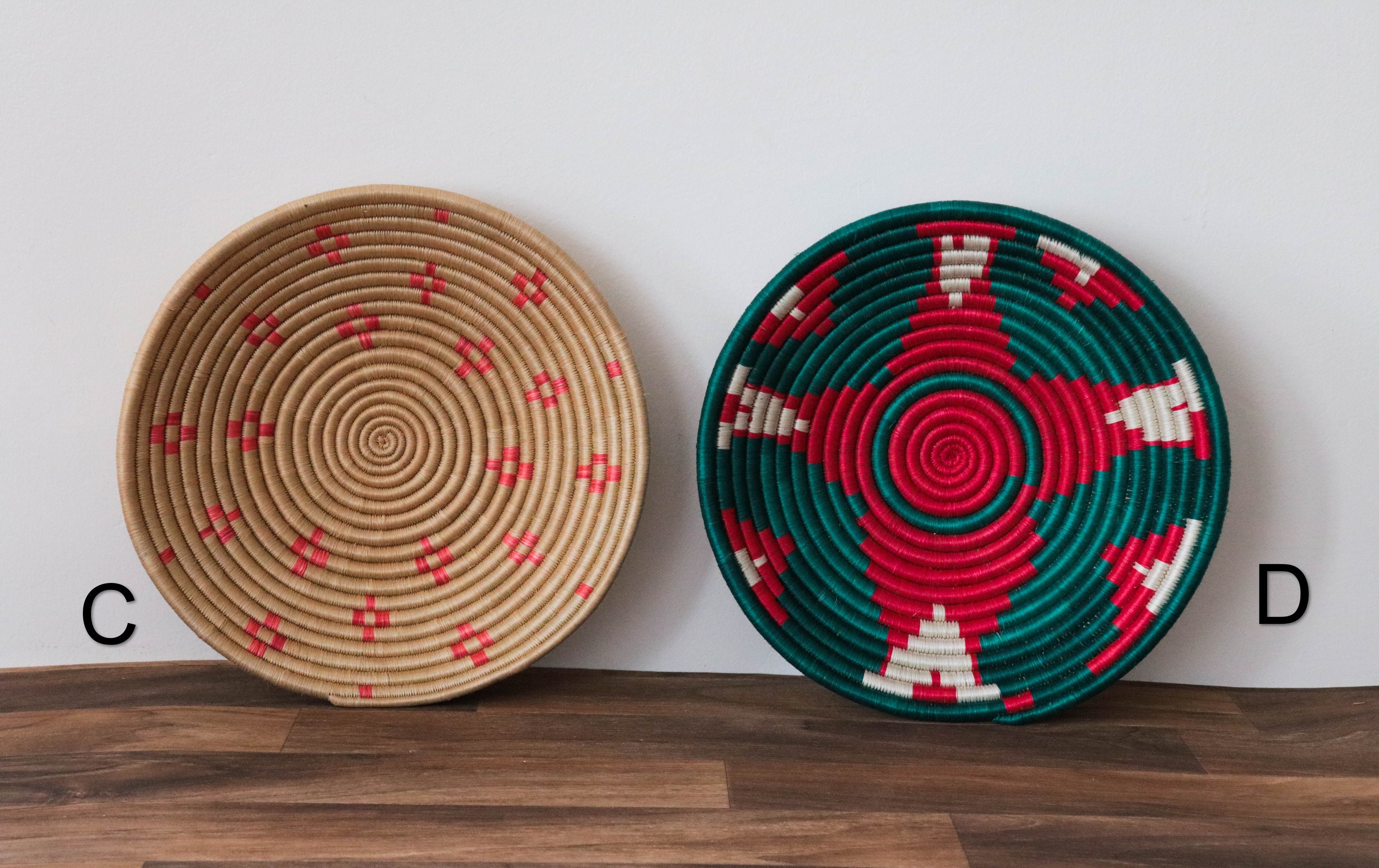 SALE Woven wall baskets Sisal baskets African bowls Rwanda Etsy