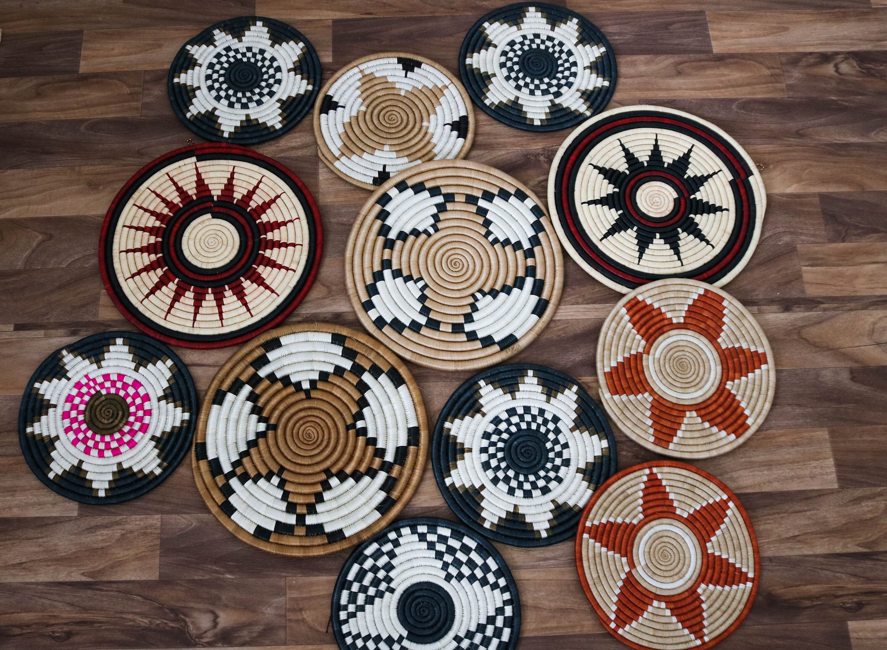 Woven Table Coasters African Woven Trivets Wall Decor Etsy