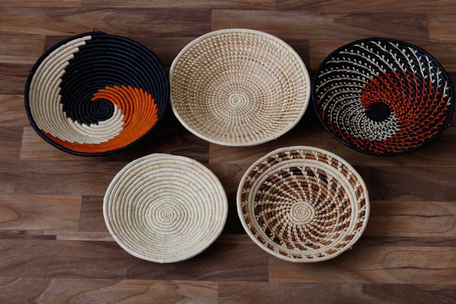 SALE African wall baskets Woven bowls Rwanda baskets Wall Etsy