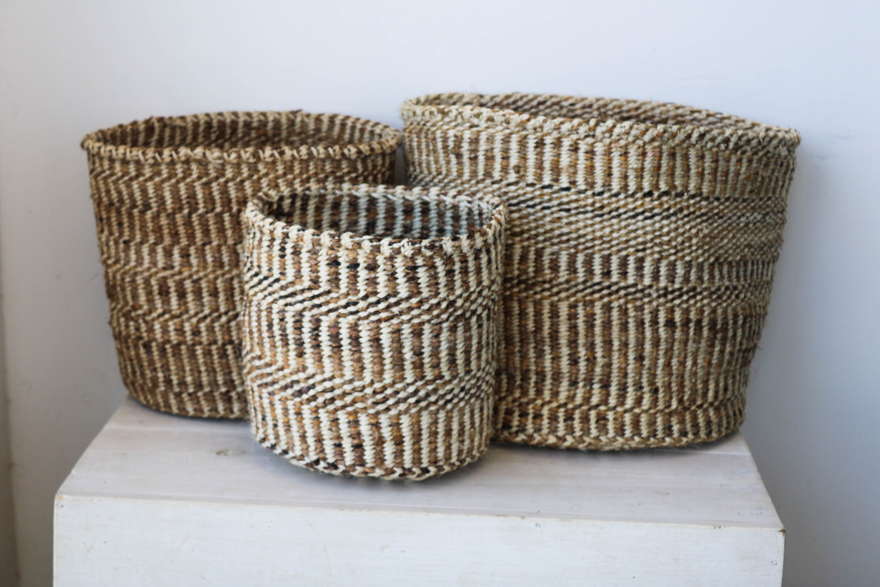 Banana Fibre Basket Sisal Woven Planters Succulent Planters Etsy