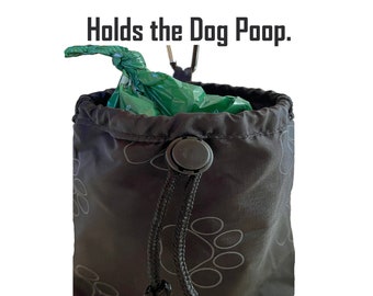 Dog Poop Waste Bag - Dog Poop Carrier -  Clips to the Leash  -  2 Pockets Inside  -  DKC: Dog Krap Carrier