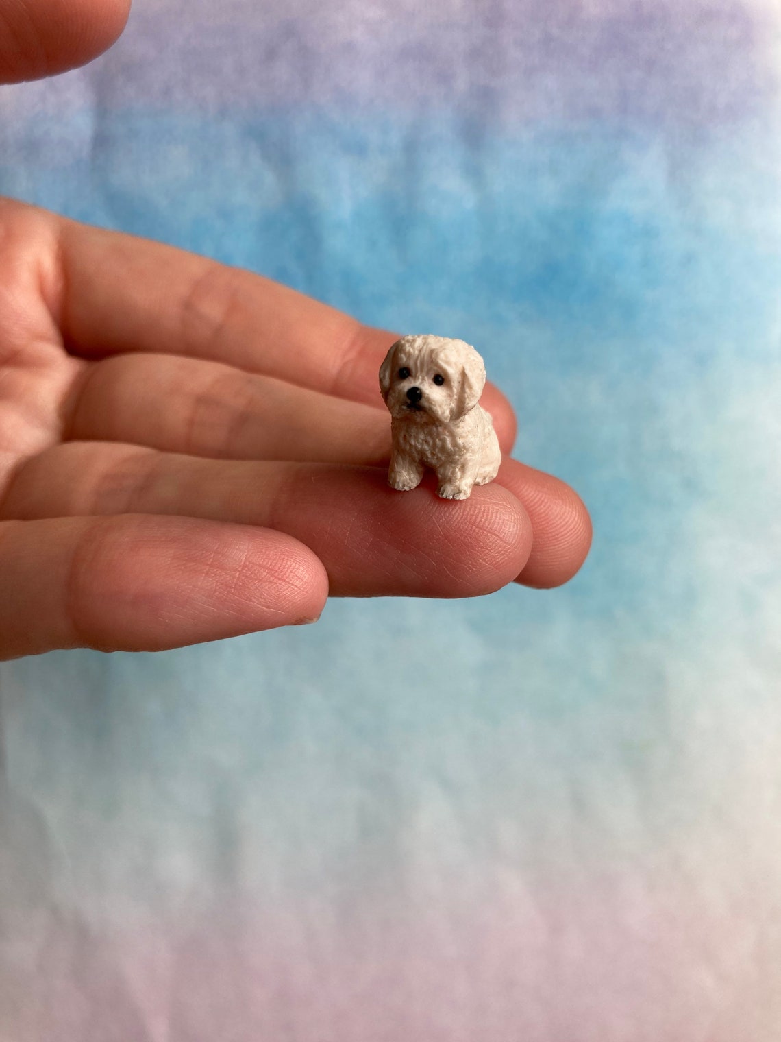 Miniature maltese dog figurine Etsy