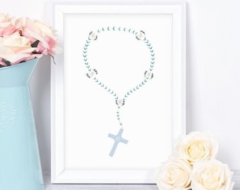 Catholic DOWNLOADABLE art | Catholic Nursery | Catholic gift | Catholic printables | Catholic wall art | Catholic decor | Rosary Printable