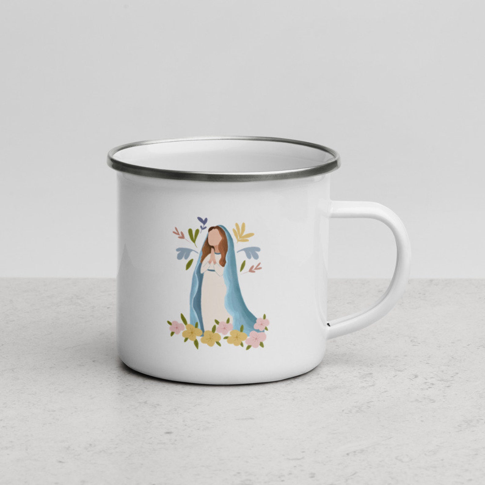 Catholic Mug Hail Mary Mug Virgin Mary Mug Catholic Gift Etsy