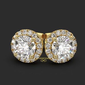 IGI Certified 3.0ctw Lab Grown Diamond Stud Earrings: 10kt/14kt Gold