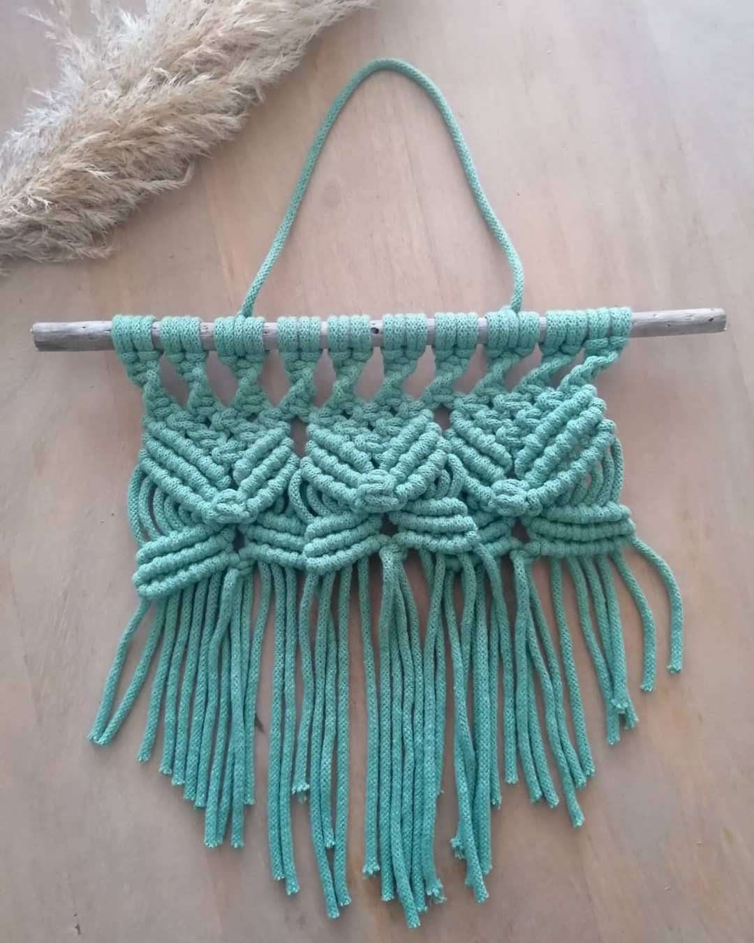 Macramé Mural - Moyen Déco Bohème Eucalyptus