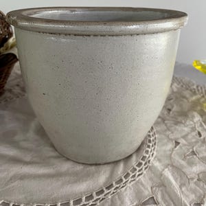 Antique Salt glazed Stoneware Crock - Planter Prim Home Decor