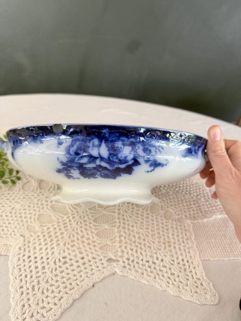 Antique Ovando Alfred Meakin Flow Blue Tureen - Bowl With Handles ...