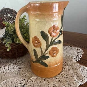 Early Roseville Pottery Pitcher - Wild Roses chipped! Stone China Pitcher