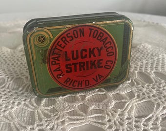 Vintage Lucky Strike Patterson Tobacco Tin - Etsy