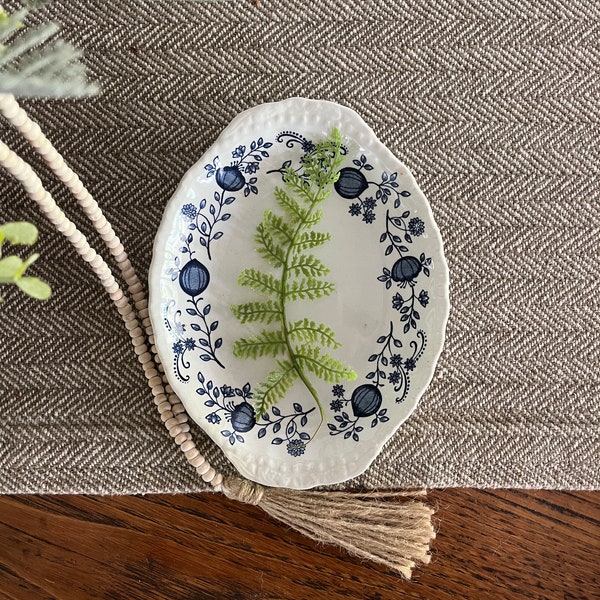 Blue Heritage Relish Tray - Ironstone Relish Dish