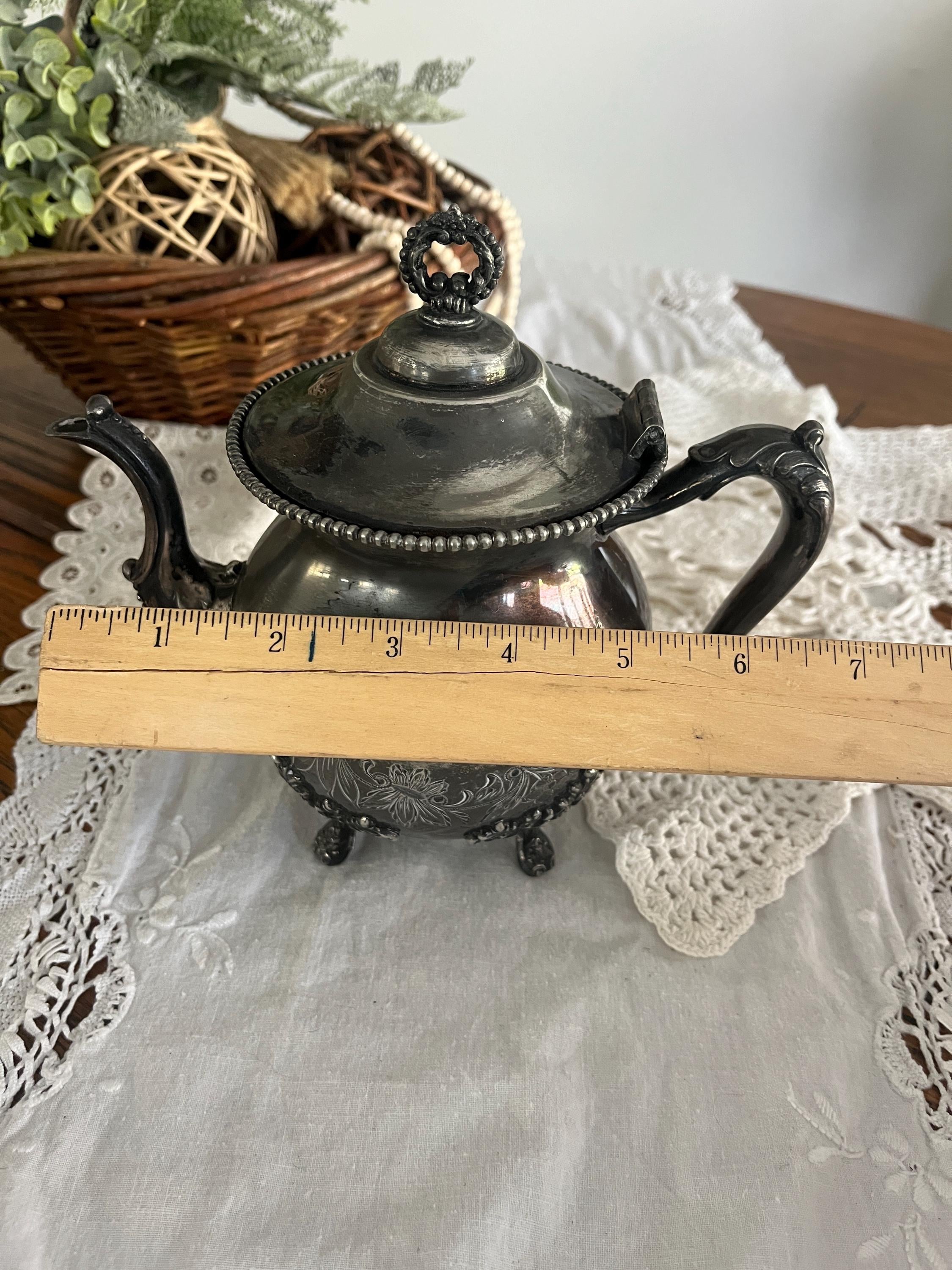 Antique M.S. Benedict Quadruple Plate Footed Tea Pot - Antique