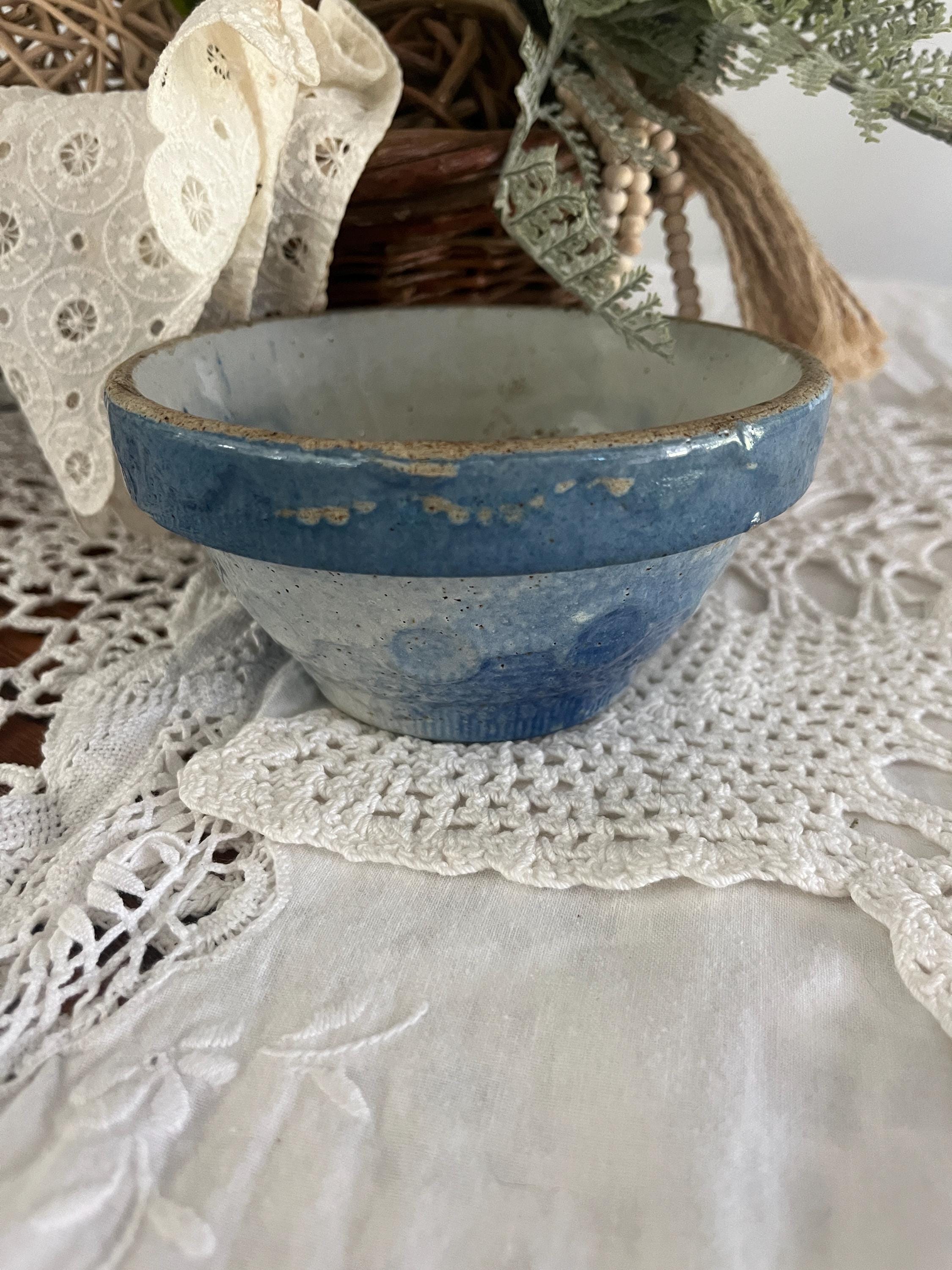 Blue and White Antique Salt Crock - Etsy