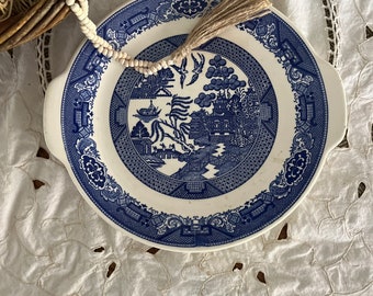 Antique Royal China Blue Willow Handled Plate – Transferware Display