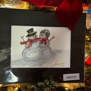 Acuarela Pintura Navidad original