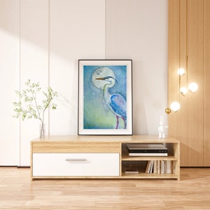 Blue Heron art, blue heron watercolor, Blue Heron painting, bird art, Blue heron original art, original painting blue heron, blue heron