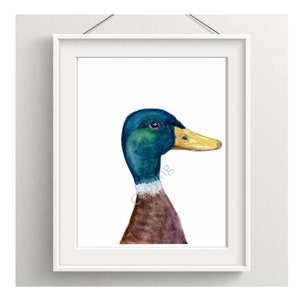 Mallard duck Watercolor Painting/ duck watercolor painting, mallard duck painting, mallard duck wall art, mallard duck home decor, bird deco