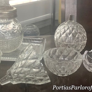 Conjunto de penteadeira de vidro eclético (vaidade)