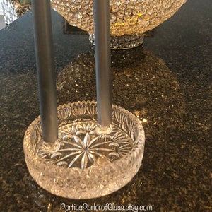 1980s Leaded Crystal 3 Taper Candle Holder