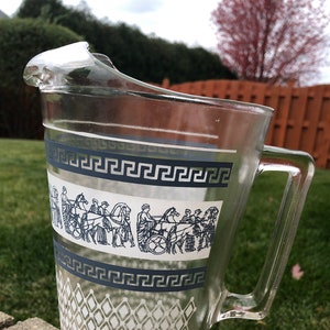 1960s “Patrician” 64 oz Glass Grecian Pitcher